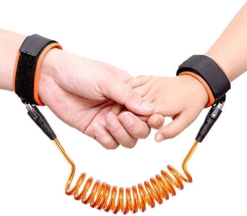 Anti-Lost Wrist Link Rope Leash Straps Safety Child Lost with Breathable Cotton Straps Velcro Wrist for Kids Baby Toddler Child - Orahge(2.5 m)