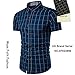 Muse Fath Short Sleeve Shirt-100% Cotton Plaid Shirt-Easycare Short Sleeve Shirt-Royal Blue-M