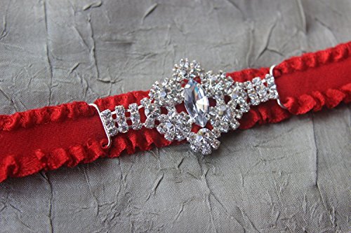 image for Brilliant Bride White Wedding Garter, Silver Snowflake Garter - White 