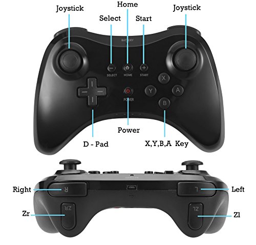 image for Poulep Wireless Controller for Nintendo Wii U Pro Console - Bluetooth 