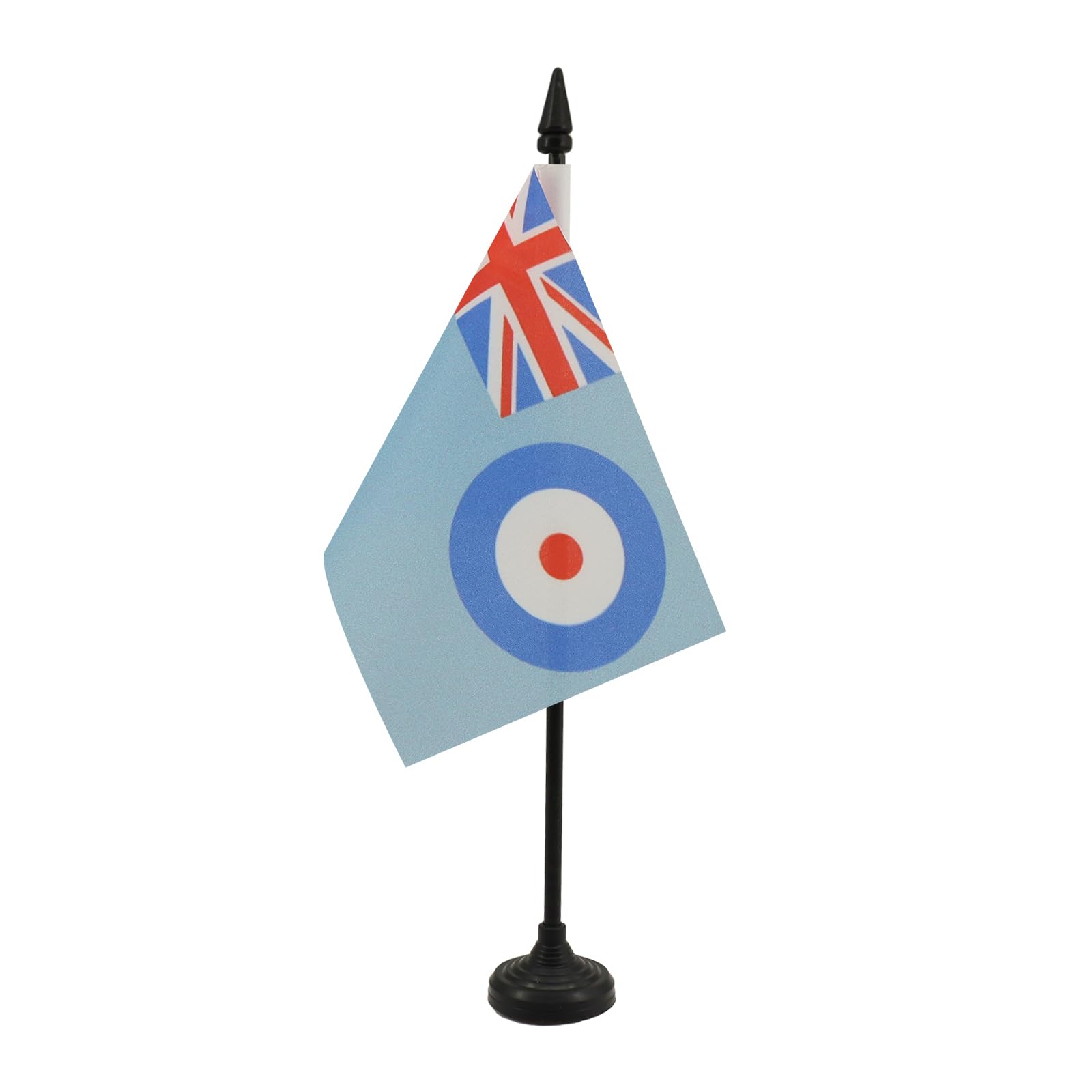 AZ FLAG - RAF Ensign Table Flag 4'' x 6'' - Royal Air Force Ensign Office Mini Banner 100% Polyester 15 x 10 cm - Mini Desk Flag with 10'' Pole and Black Plastic Base