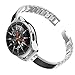 TOYOUTHS Stylish Strap Compatible with Samsung Galaxy Watch 42mm Bands Women Replacement Slim Wristband for Galaxy Active 2 40mm 44mm/Gear S2 Classic/Gear Sport Stainless Steel Metal+Leather Silver