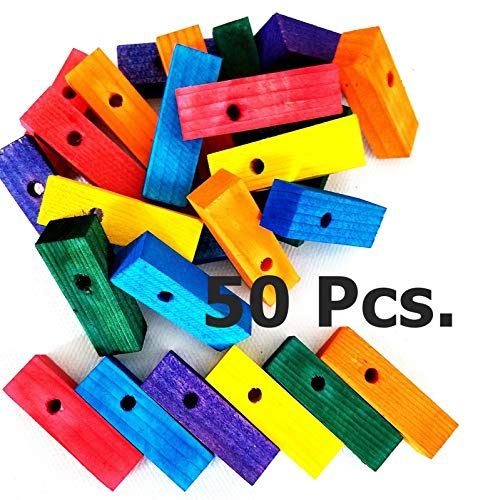 Wood Wooden Blocks Bird Parrot Cage Parts for Bird Toys Multi Colors