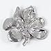 EVER FAITH Women's Austrian Crystal Orchid Flower Petal Brooch Pink Silver-Tone