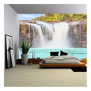 Beautiful Dry Sap Waterfall in Vietnam. Panorama - Removable Wall Mural | Self-Adhesive Large Wallpaper - 66x96 inches