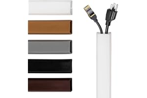 Rubber Bond TV Cord Hider Cable Protector - Strong Self Adhesive Wall Cord Cover Cable Hider - Low Profile Cable Management Wall Cord Concealer Cable Raceway (White, 6 Feet)