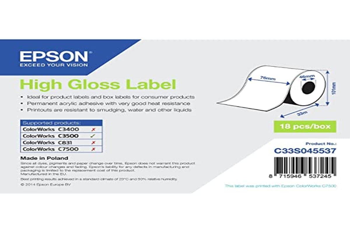 Epson High Gloss Label – Continuous, 76 mm x 33 m