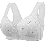 Daisy Bras for Older Women No Underwire Front Closure Comfort Senior Wireless Snap Closing Bra