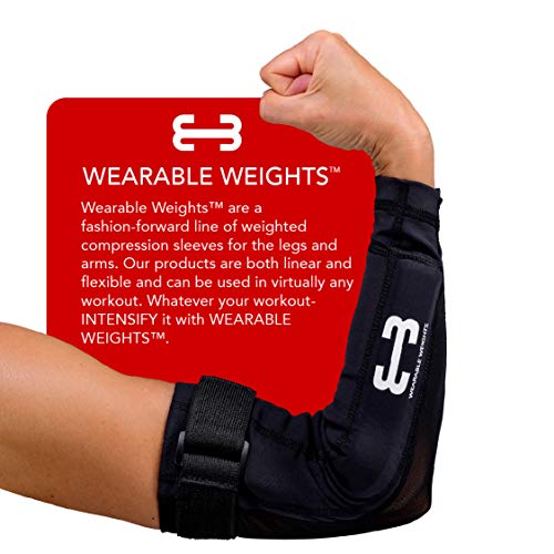 Wearable Weights Weighted Black Workout Compression Arm Sleeves (Small