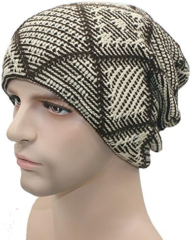 ALLMILL Men's and women's Knitted Hat Fall/Winter ski Warm Hat Add wool Hat (Beige)