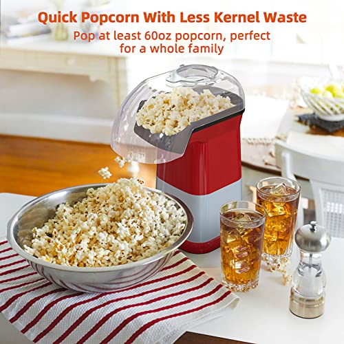 Hot Air Popcorn Popper Maker, Electric Air Popcorn Machine with