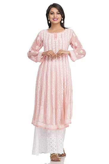 white chikankari anarkali
