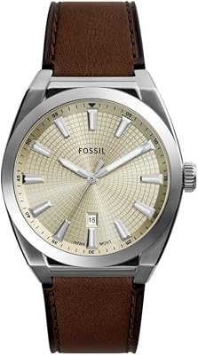 Everett Herrenuhr, Quarz-Dreizeiger-Datumswerk mit Edelstahl- oder Lederarmband