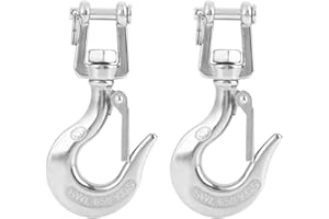 Slip Hooks, Lsqurel 5/16 304 Stainless Steel Chain Hook Clevis Hook Safety Hook Winch Hook for Chain, Cable etc (Capacity 1400lb)