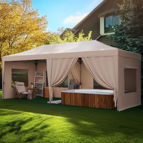 Quictent 10x20FT Pop Up Canopy Tent with Sidewalls | Heavy Duty Party