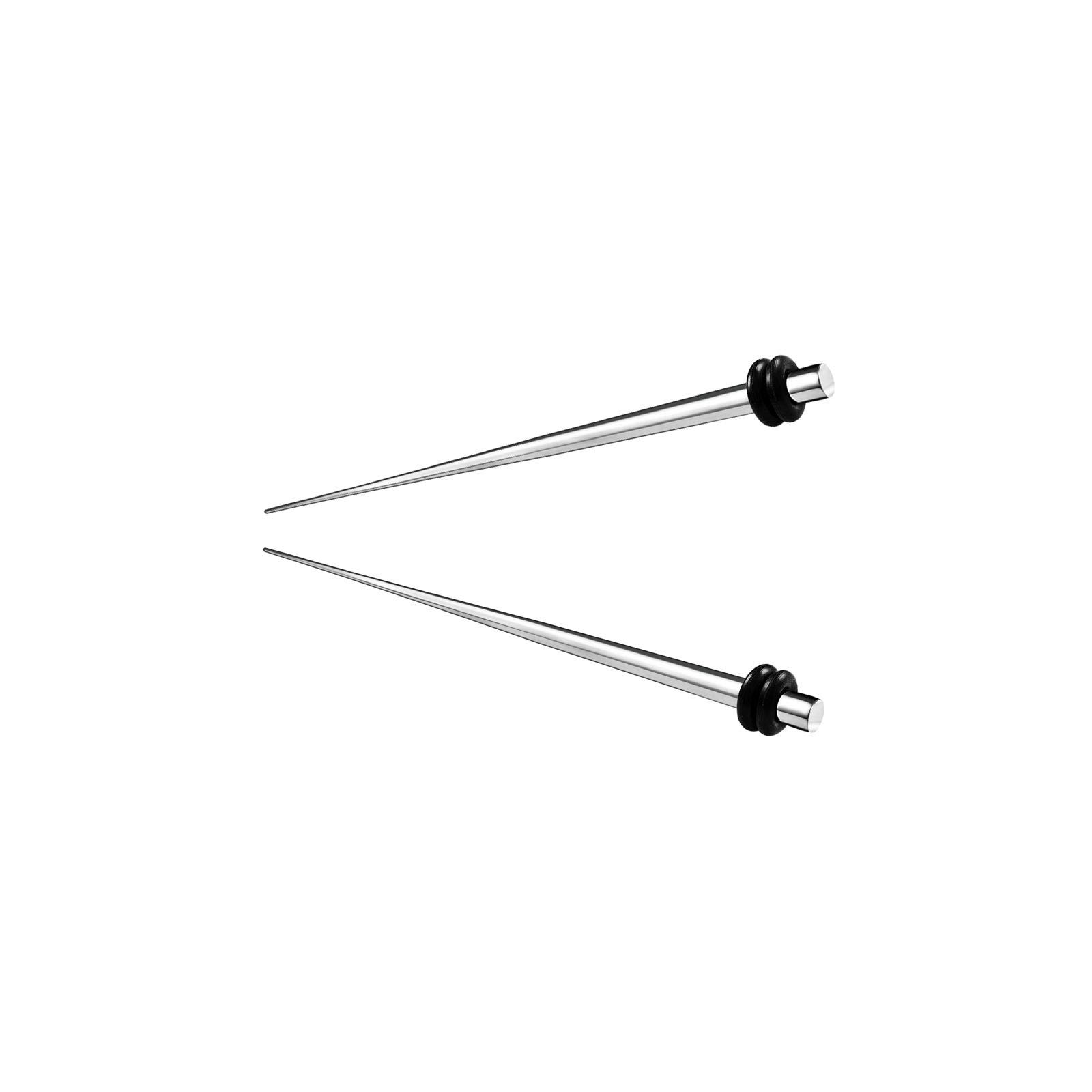 BanaVega 2PCS Stainless Steel 12g 2mm Flesh Black O-Rings Ear Taper Stretcher Gauges Earring Piercing Jewellery 5270
