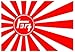 JDM TEQ Katana Kanji Vintage Rising Sun Vinyl Decal Sticker for Vehicle Car Truck Window Bumper Wall Decor - [6 inch/15 cm Wide] - Gloss RED Color