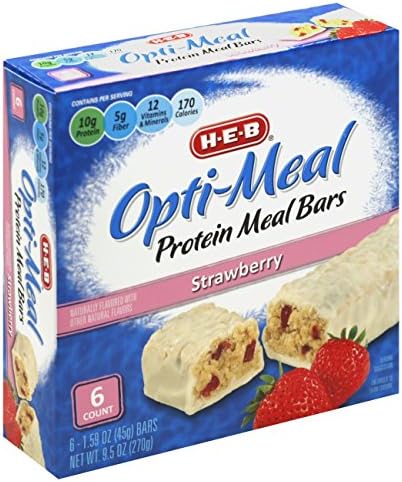 (VALUE BOX) TEXAS GROCERY Opti‑Meal Strawberry Protein Bars 6ct [he]