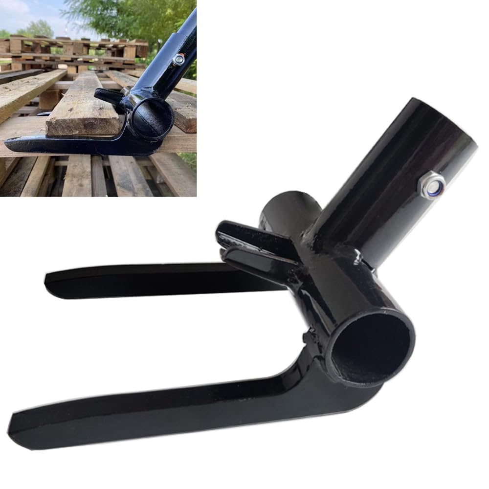 Pallet Buster with Nail Puller- NO Handle Wrecking Pry Bar for Breaking Pallets, Industrial Breaker for Removing or Tearing Down Woods, Black