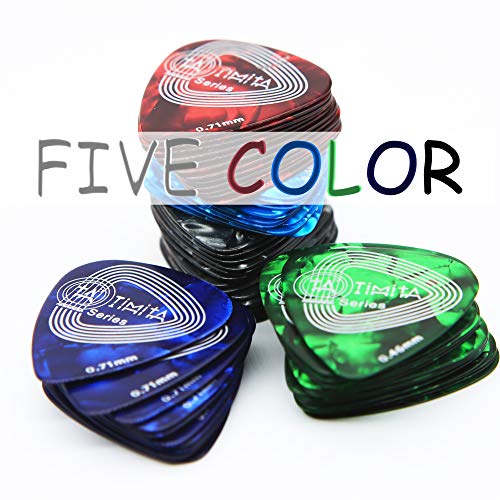 Guitar Picks 100 Pack Assorted Thickness, Thin Heavy Medium Guitar Pick