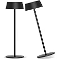 Aipsun Table Lamps Set of 2, Black Battery Operated Table Lamp Cordless Outdoor Touch LED Table Lamp for Restaurant/Living Room/Bedroom 3000K Warm Light IP54 Waterproof