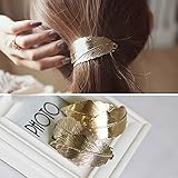 Cfalaicos Hair Accessories Leaf Ponytail Holders Hairbands Hair Circle Women Simple Ponytailer (1pcs metal leaf)