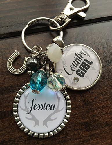 Antler Keychain Deer Antler necklace Personalized Country Girl Personalized gift for her horns Outdoor lover