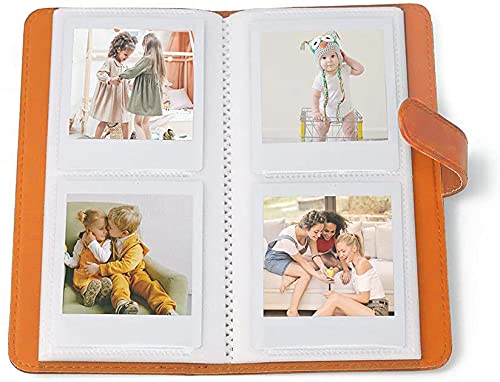 Fujifilm Instax Square SQ6 Premium PU Leather Photo Album 80 Pockets for Instax Square SQ1/SQ10/SQ20/SQ6 and Share SP-3 Polaroid Printers Orange