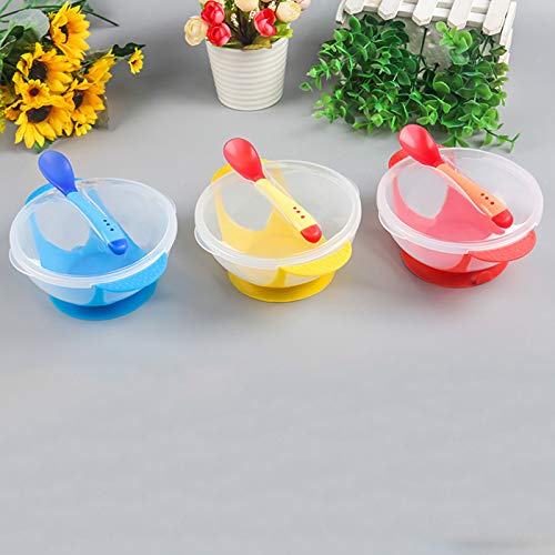 Tureens - Baby Bowl Cover Spoon Dinnerware Set Infant Cutlery Sets Resistance Temperature Sensing Feeding - Flatware K Infant Set Cutlery Set Sets Spoon Silverware Bag Enamel Cutlery Spoon Ki