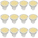 Jenyolon MR11 GU4 LED Bulb Light Lights Warm White DC/AC 12V, 3W, 30W Halogen Bulb Equivalent, 400 Lumens, 3000K, 120° Beam Angle, Kit, Landscape Bulb, LED Replacement,12 Pack ...