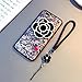 IPLUS Soft Case for iPhone X with Elegance Camellia Rotating Mirror Clear Lace Protective TPU Flexible Case Cover for iPhone X(iPhone X, Black Camellia)