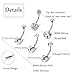THUNARAZ 5pcs Stainless Steel Belly Button Ring for Women Crystal CZ Ball Screw Navel Bars 5 White