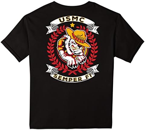 Kids USMC Semper Fi United States Marine Corp Military T Shirt 8 Black