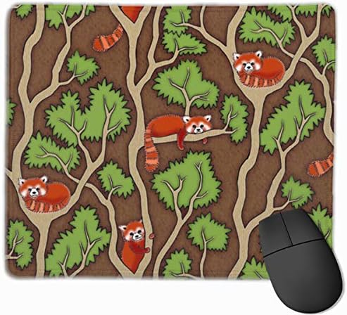 MaoYTUI Mouse Pad,Forest Red Panda Design Mousepad Non Slip Rubber Gaming Mouse Pad Rectangle Mouse Pads for Computers Laptop(9.8 X 11.8in)