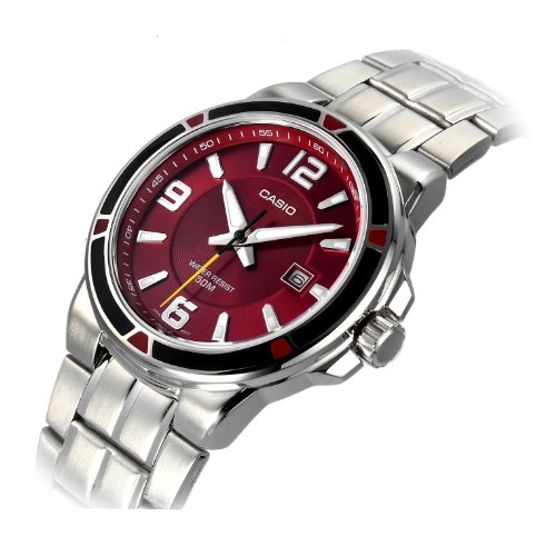 casio red dial watch