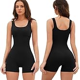 Sampooly Jumpsuits for Women Workout One Piece Romper Shorts Bodysuits Yoga Sleeveless Backless Seamless Outfits Clothes
