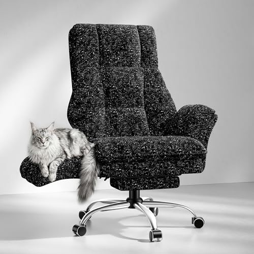 HOMRELEXA Bürostuhl mit Fußstütze, 135° für Home Office, Galaxieschwarz