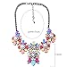 ArRord Black Chain Resin Flower Beaded Y Bib Statement Choker Necklace