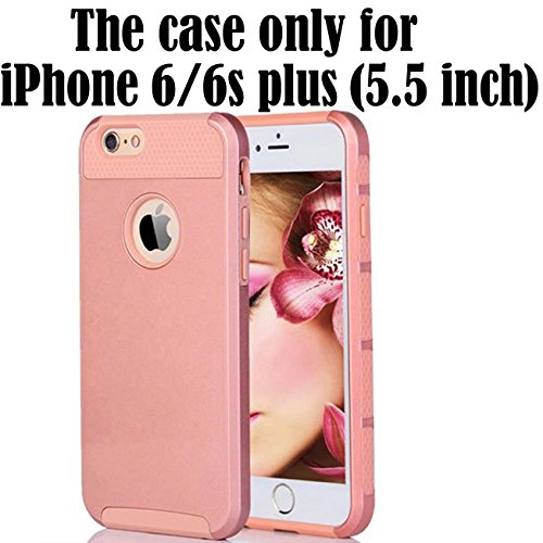 iBarbe iphone 6 plus Case,iphone 6s plus Case,2 in 1 Shock-Absorption Cover Anti-Scratch Rubber Plastic Heavy Duty Protection Slim Hard case for iPhone 6 (5.5"),,iPhone 6S (5.5") - Black - Thumbnail 5
