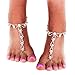 JEWSUN Barefoot Sandals with Rhinestones and Beads. Beach Wedding Barefoot Sandals, Beaded Anklets