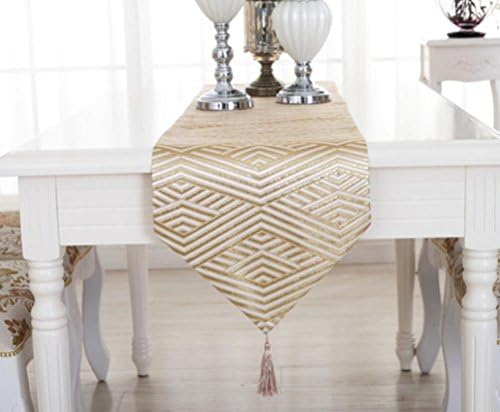 qwertyui European Table Runner Modern Simple Dining Table Cloth High End Luxury Table Runner Bed Runner Home Decor,gold,33 * 210cm