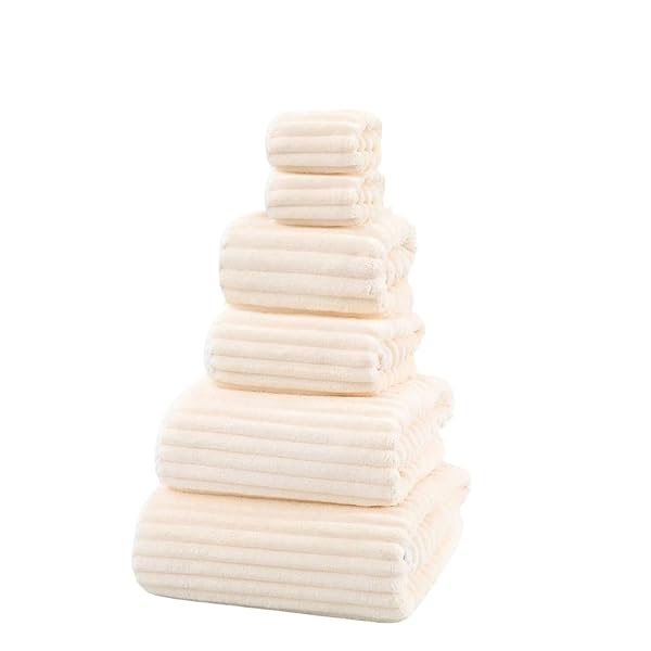 SK STUDIO ULTRA SOFT TOWEL SET – 2 EXTRA LARGE BATH TOWELS 2 HAND TOWELS 2 WASHCLOTHS – MICROFIBER HIGHLY ABSORBENT TOWEL FOR FITNESS, BATHROOM, SPORTS, YOGA, PINK