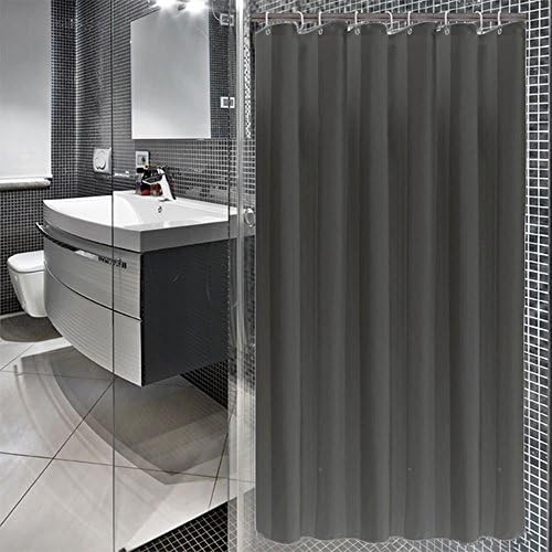 Ufavor Extra Long 72x78Inch Shower Curtain Mildew Resistant Polyester Anti-Mold Anti-Bacterial Fabric Shower Liners for Bathroom, Charcoal