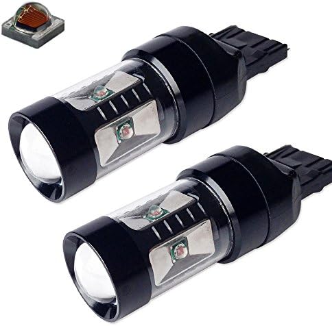 TJMOTO Pair 7440 7441 992 size CREE AMBER YELLOW 30W Super Bright High Power Projector LED Bulbs for Brake Turn Signal Lights Backup Reverse Light