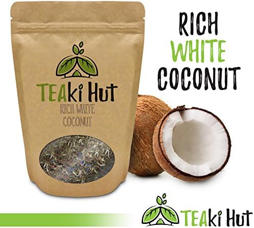TEAki Hut Rich White Coconut Tea 2oz | Organic Loose Leaf | Superior Aroma and Flavor | Light Body | Smooth Creamy Finish