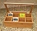 Lipper International Bamboo Wood Tea Box with Clear Lid, 8 Compartments, 12-1/2
