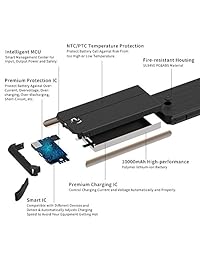 luxtude 10000 mAh Portable Power Banco diseño de diamantes Diseño, Negro