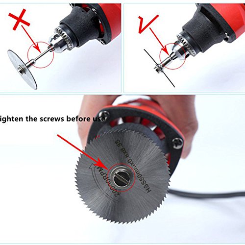 Migiwata HSS Mini Circular Saw Blades Set of 7pcs with 1/8" Straight Shank Mandrel for Dremel Fordom Electrical Grinding Machine Rotary Tool