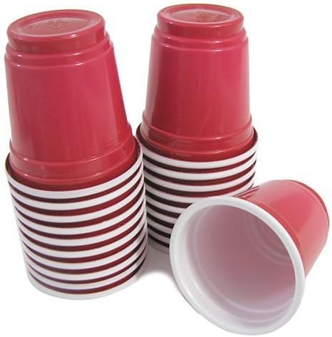 Mini Red Plastic 2 oz Party Cups - (60) Count