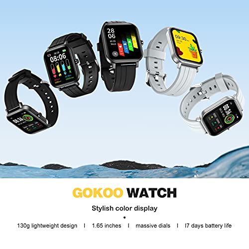 GOKOO Smartwatch Uomo Donna,Touch Screen Orologio Fitness Activity Tracker Sport Smart Watch con 24 modalità sportive IOS Android Notifiche da Cronometro Ossigeno nel sangue Cardiofrequenzimetro